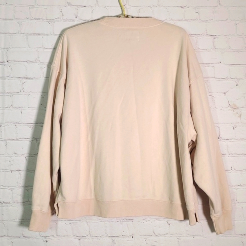 American Eagle Outfitters Peach Distressed Crewneck Ocean Waves Sweater Womens S - Picture 12 of 17